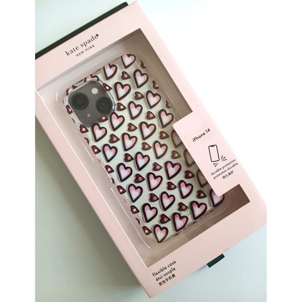 Kate Spade New York iPhone 14 Hearts & Rhinestone Cover
